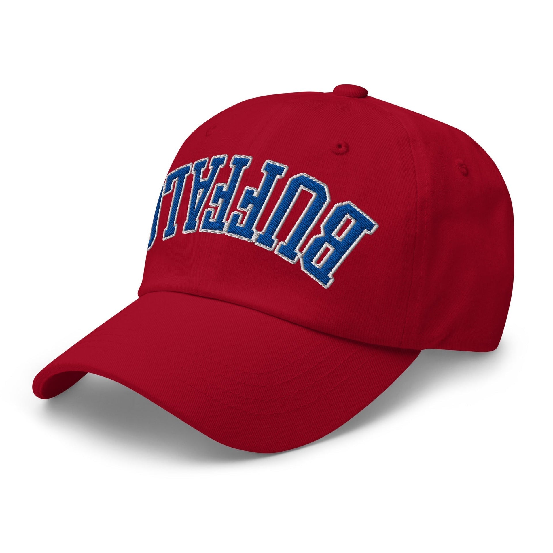 Upside Down Buffalo Football Embroidered Unstructured Dad Hat Buffalo Capital Crowns Dad Hats NY