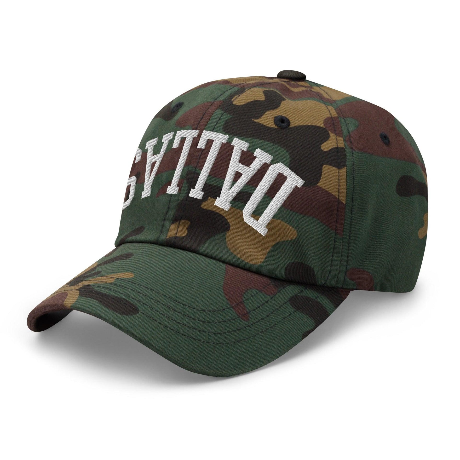 Upside Down Dallas Varsity Letterman Embroidered Dad Hat Capital Crowns Dad Hats Dallas TX