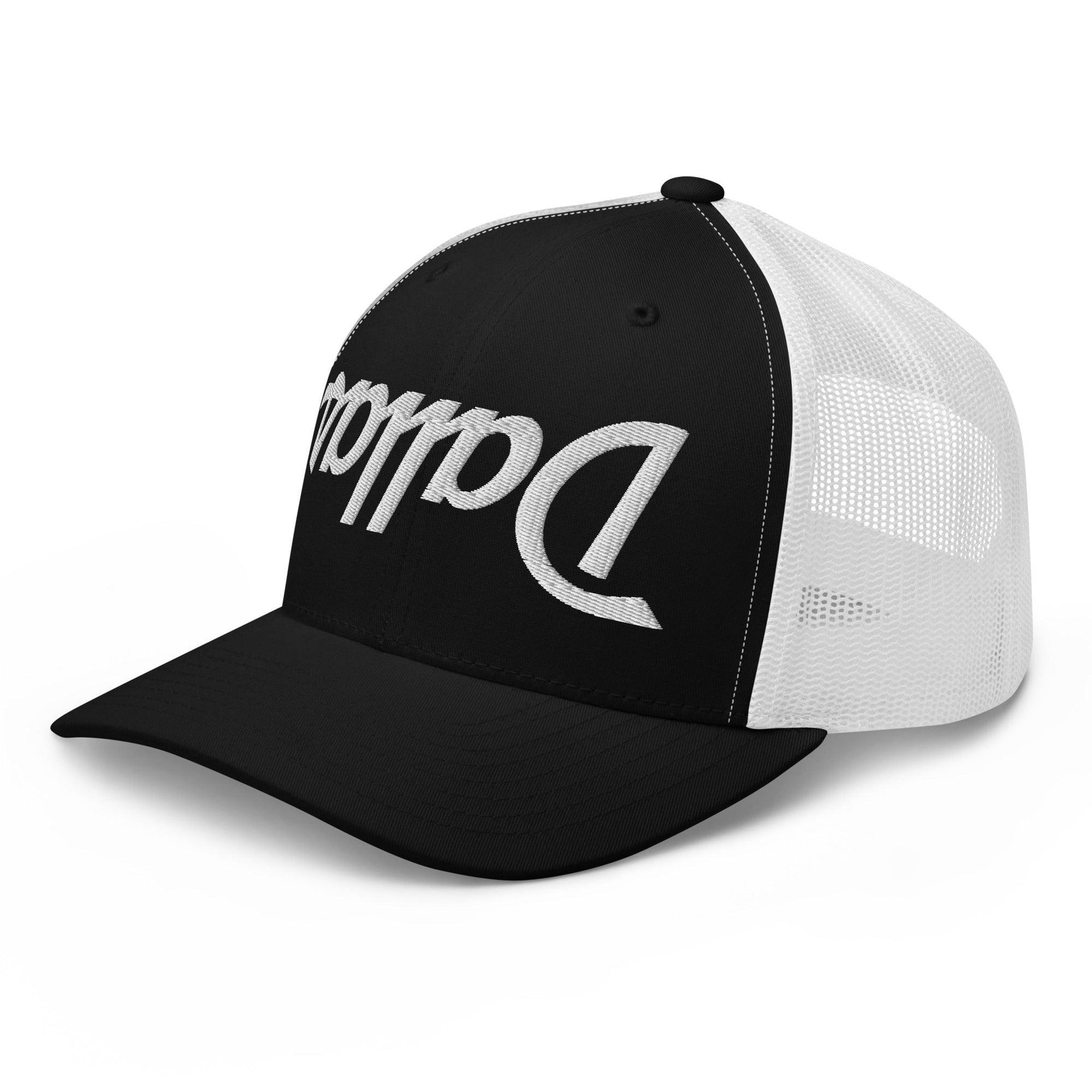 Upside Down Dallas Vintage Sports Script Embroidered Mesh Trucker Hat Capital Crowns Dallas Trucker Hats TX