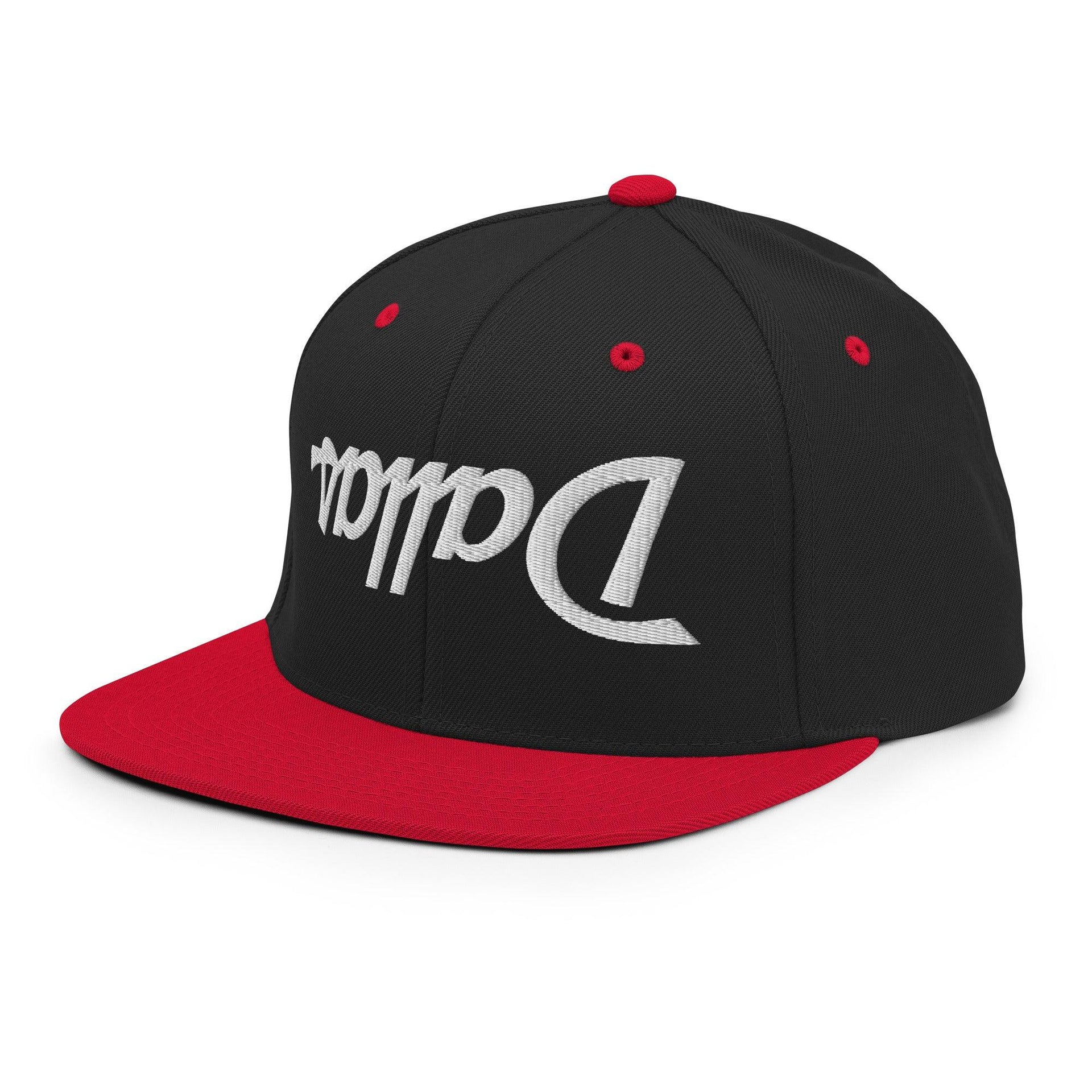 Upside Down Dallas Vintage Sports Script Flat Bill Brim Snapback Hat Capital Crowns Dallas Snapback Hats TX