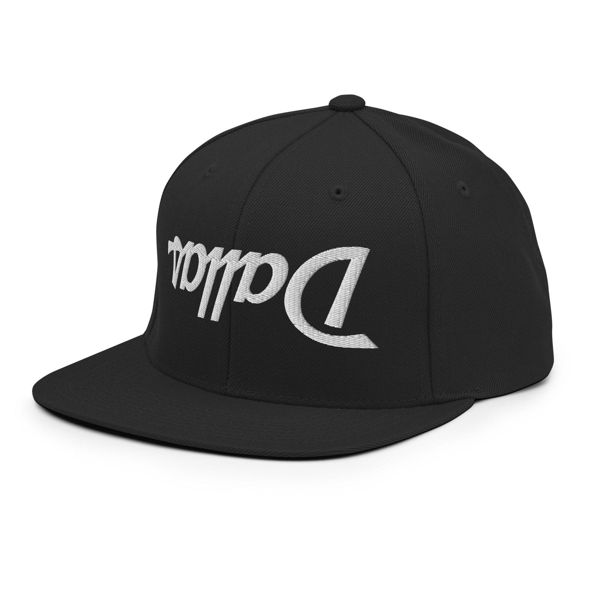 Upside Down Dallas Vintage Sports Script Flat Bill Brim Snapback Hat Capital Crowns Dallas Snapback Hats TX