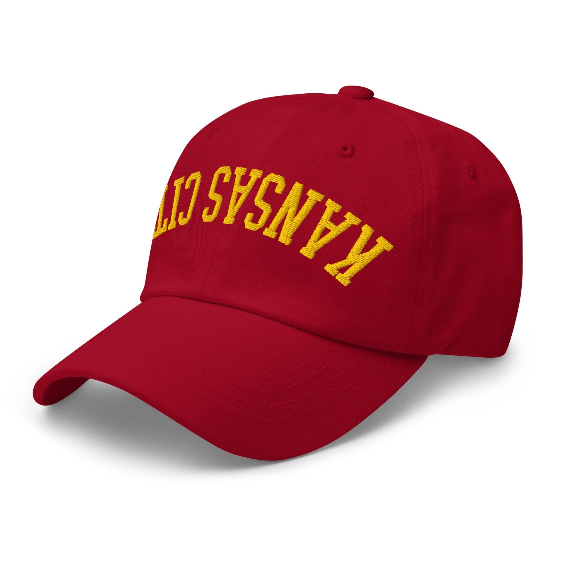 Upside Down Kansas City Football Embroidered Unstructured Dad Hat Capital Crowns Dad Hats Football Kansas City KS