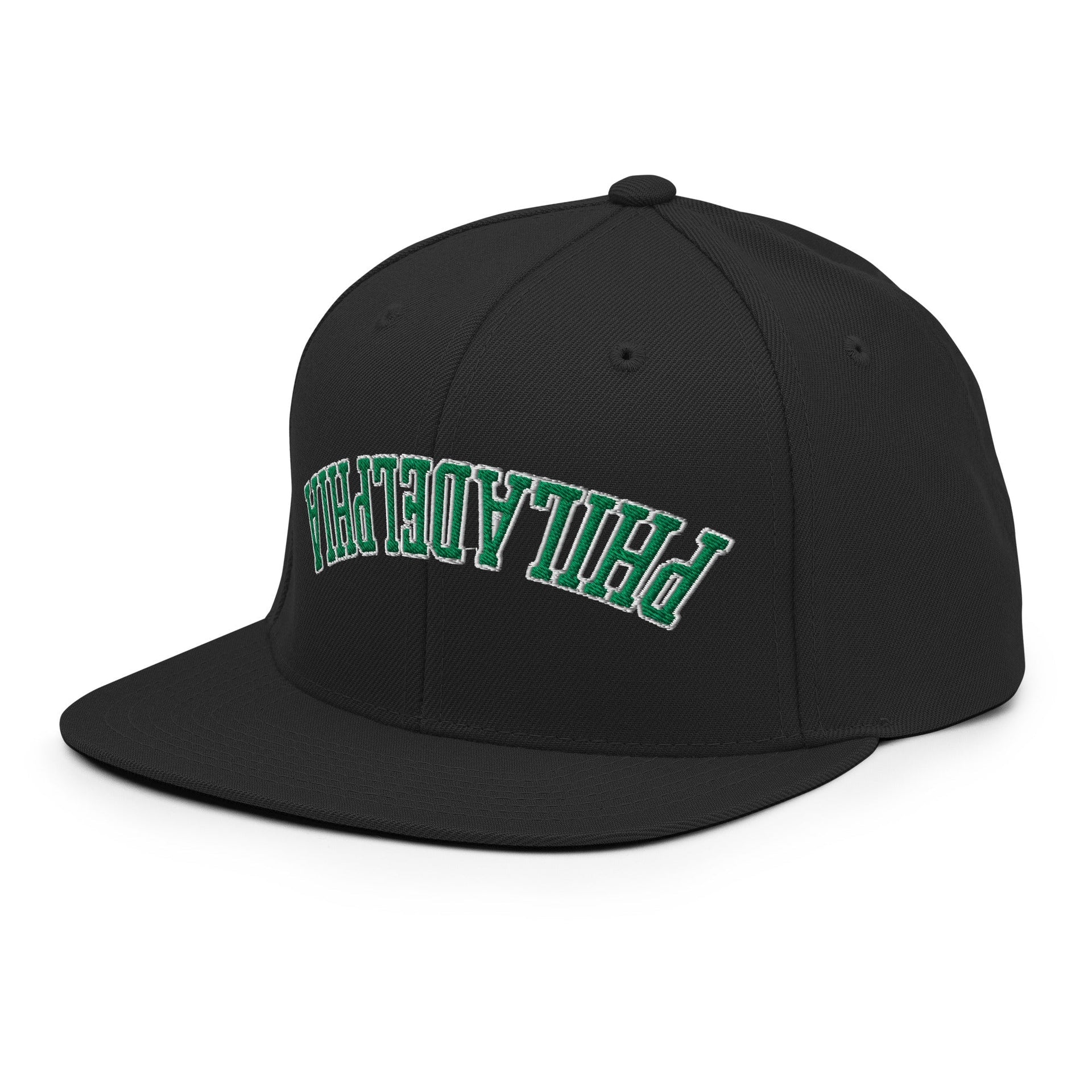 Upside Down Philadelphia Football Embroidered Flat Brim Bill Snapback Hat Capital Crowns Football PA Philadelphia Snapback Hats