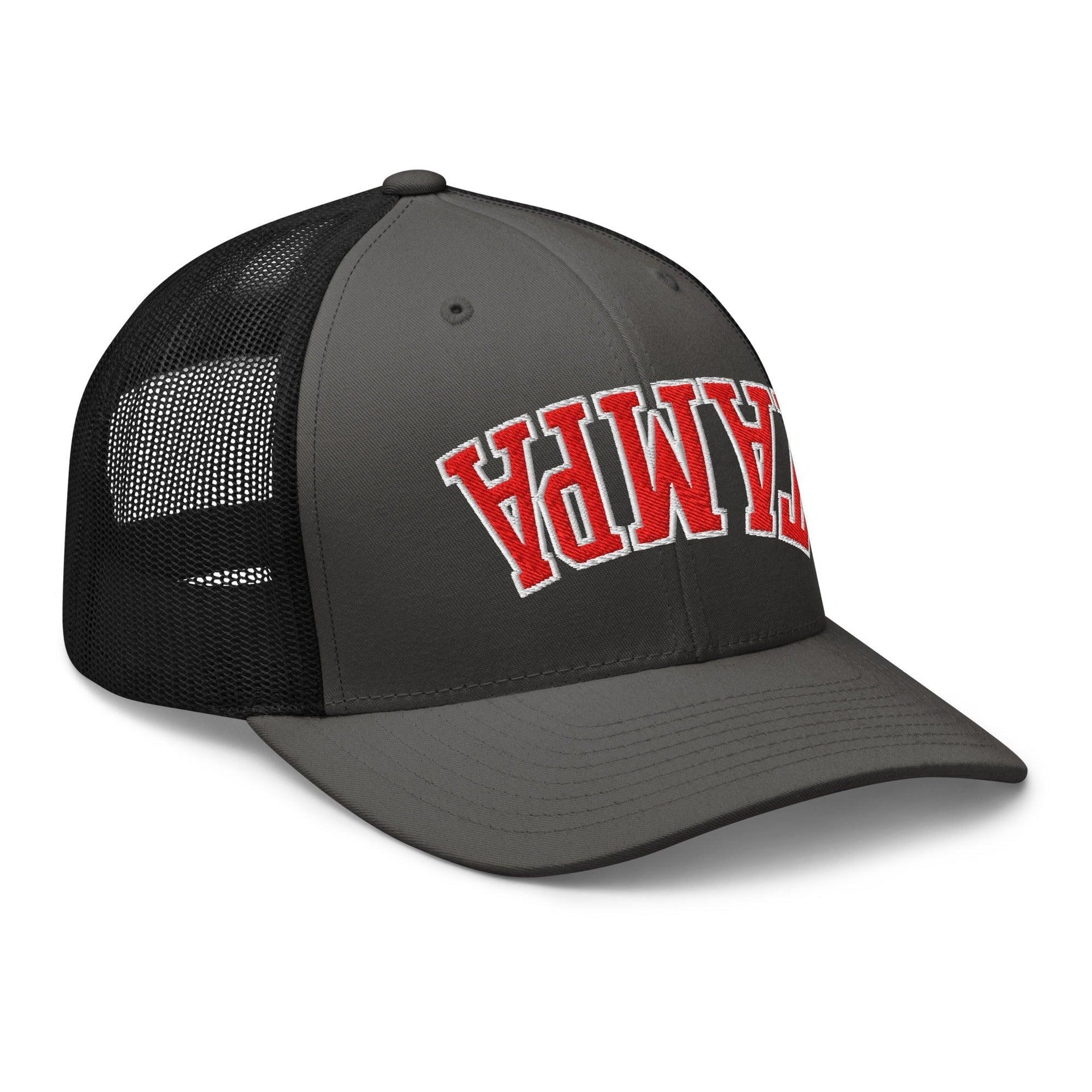 Upside Down Tampa Football Embroidered Mesh Trucker Hat Capital Crowns FL Football Tampa Trucker Hats