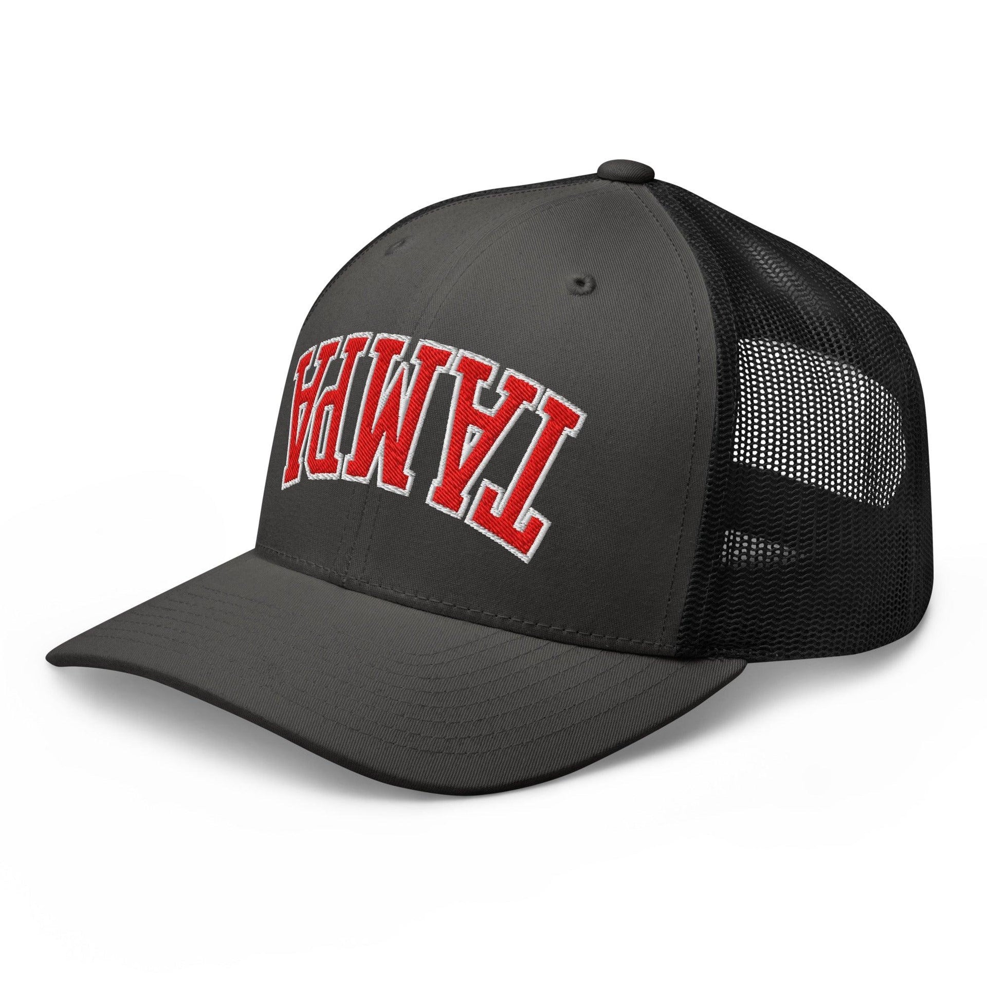 Upside Down Tampa Football Embroidered Mesh Trucker Hat Capital Crowns FL Football Tampa Trucker Hats