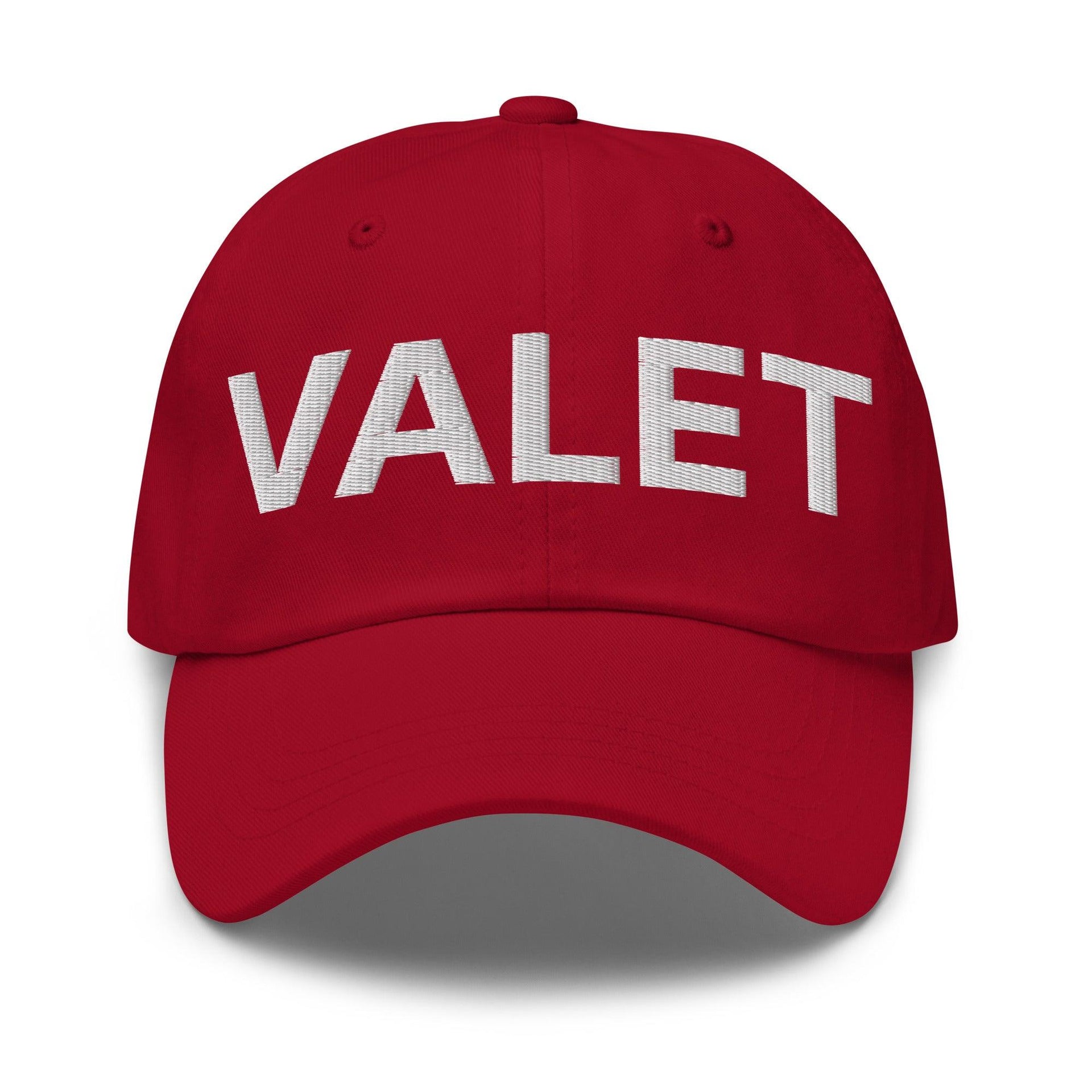 Valet Uniform Work Embroidered Dad Hat Cranberry Capital Crowns Dad Hats Work