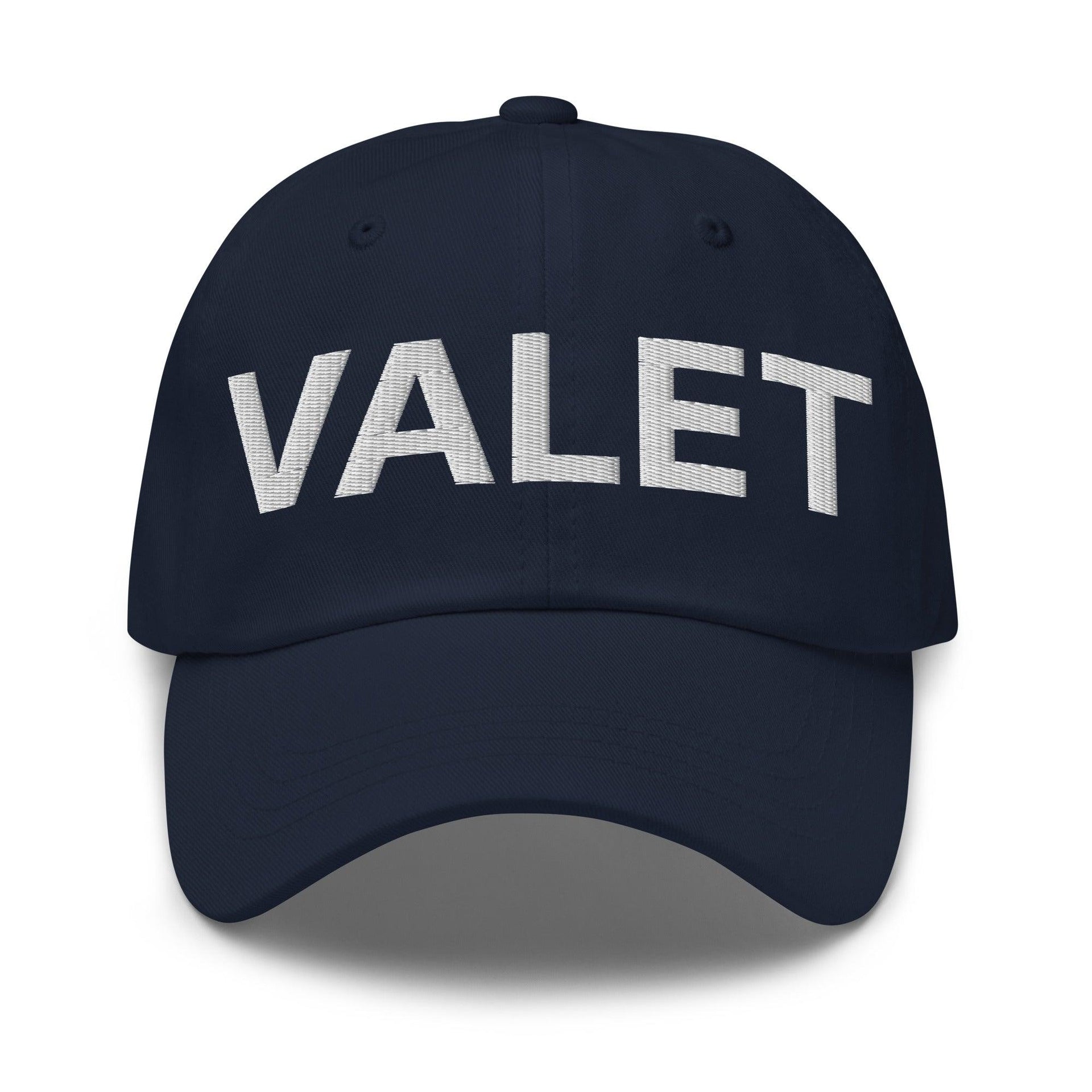 Valet Uniform Work Embroidered Dad Hat Navy Capital Crowns Dad Hats Work