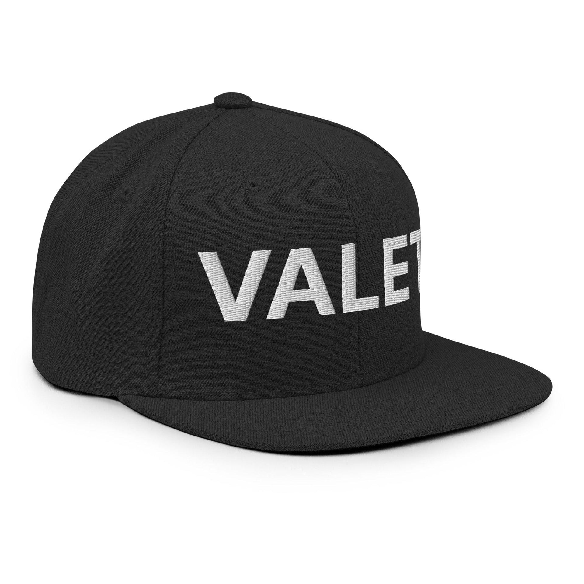 Valet Uniform Work Embroidered Flat Bill Brim Snapback Hat Capital Crowns Snapback Hats Work