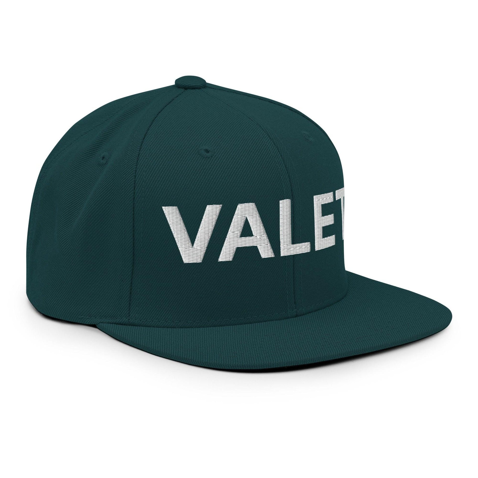 Valet Uniform Work Embroidered Flat Bill Brim Snapback Hat Capital Crowns Snapback Hats Work