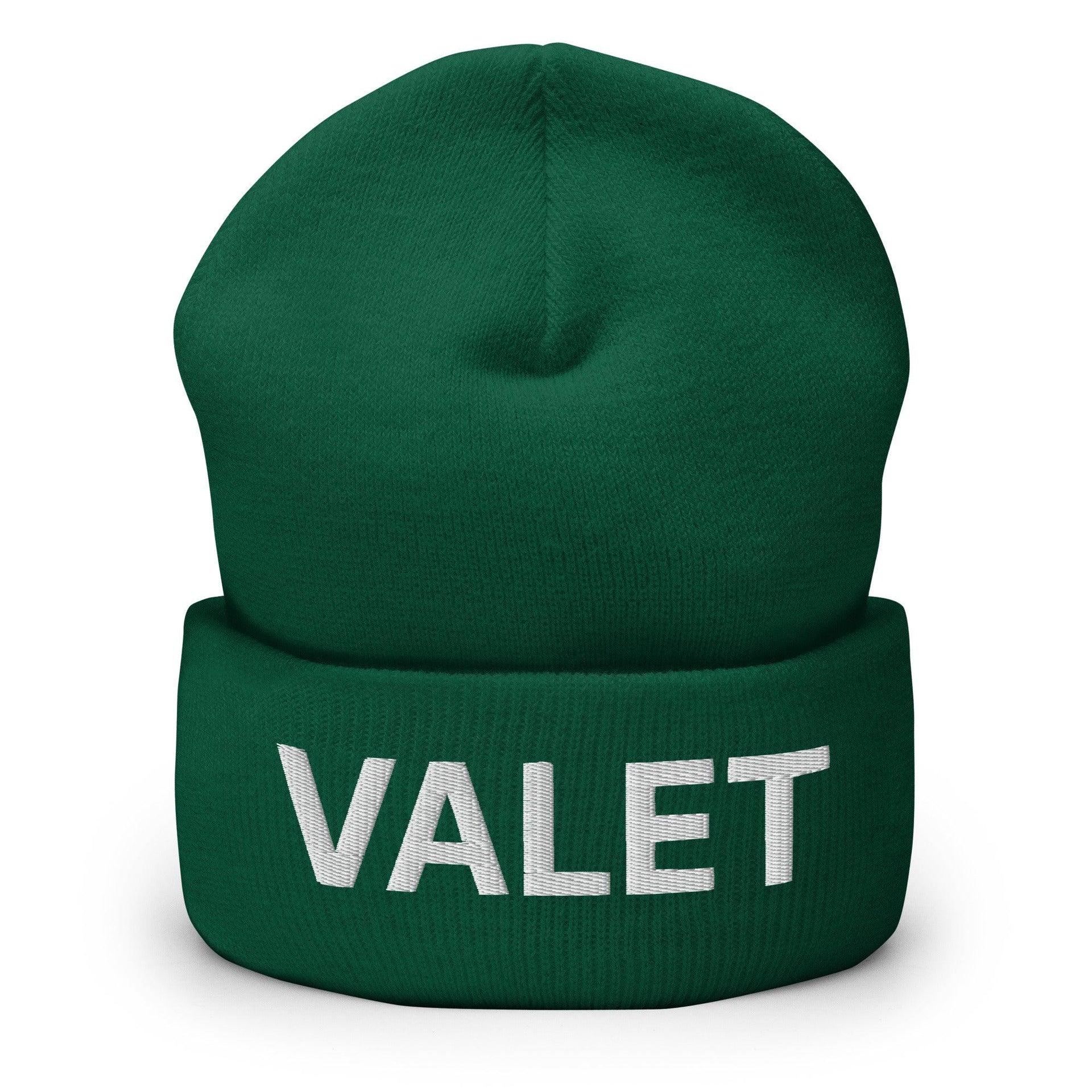 Valet Uniform Work Embroidered Knit Cuffed Beanie Spruce Beanies Capital Crowns Work