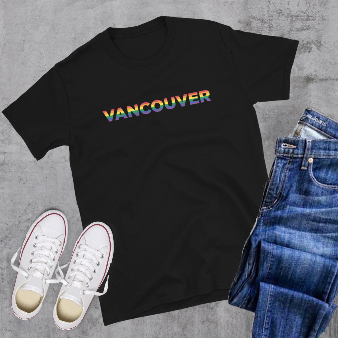 Vancouver Pride Tee Black Canadian City Apparel