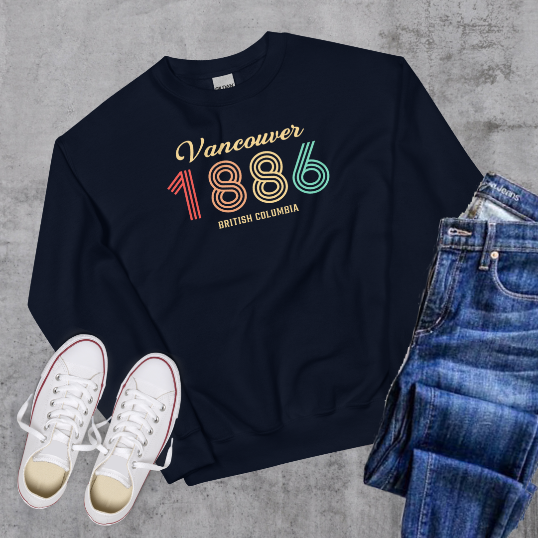 Vancouver Vintage Crewneck Navy Canadian City Apparel