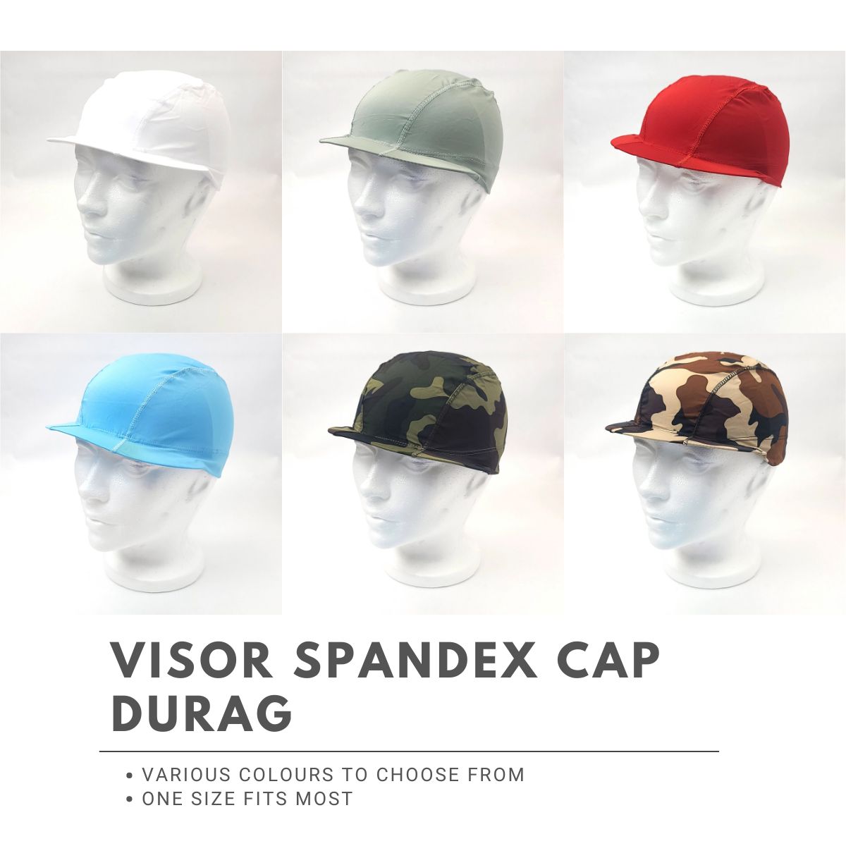 Visor Spandex Cap, Multi-Coloured, One Size Accessories