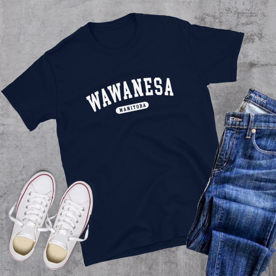 Wawanesa College Tee Navy Canadian City Apparel