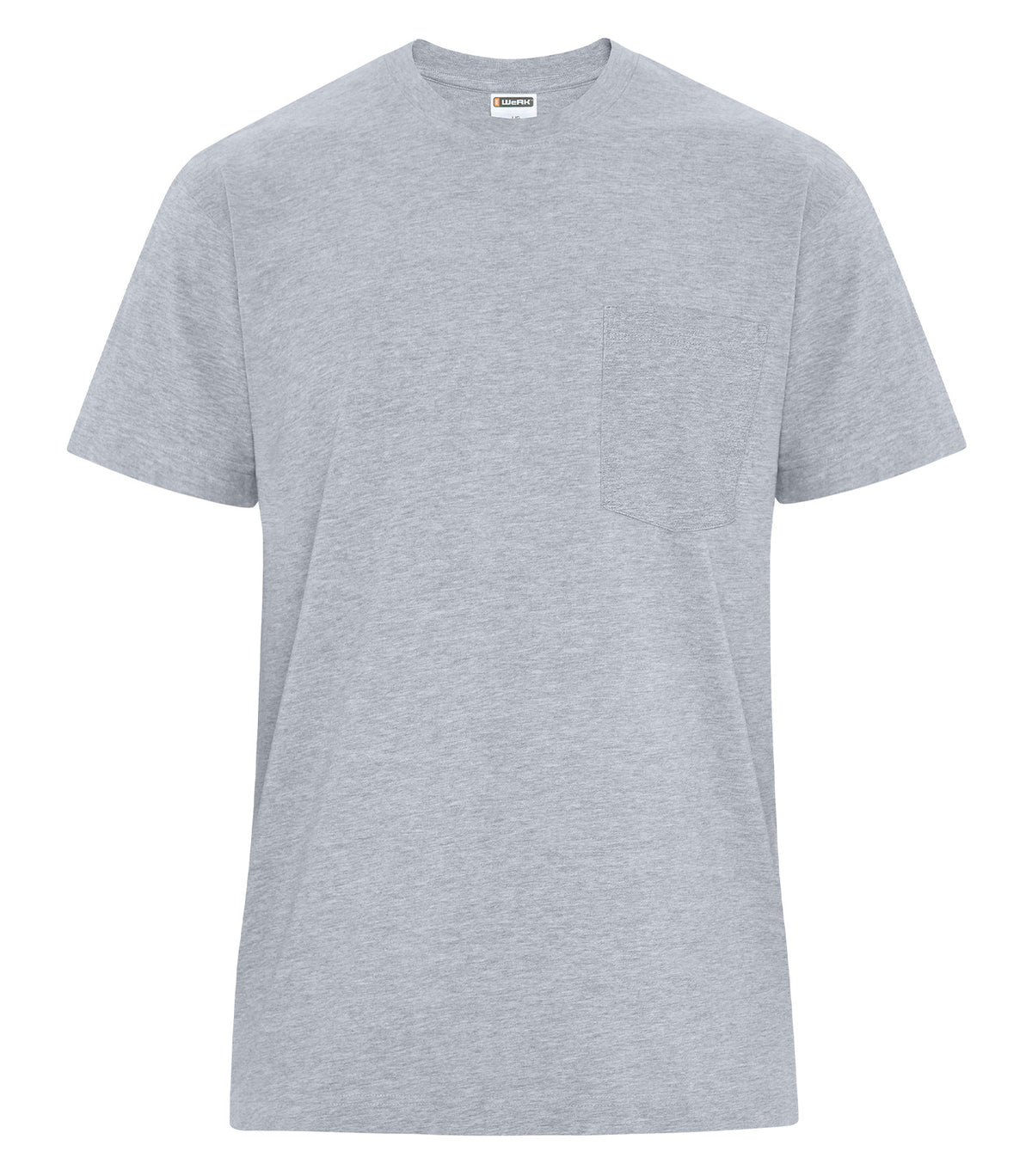 ATC WeRK WERK250P, Werk Heavyweight Ring Spun Cotton Pocket Tee, Athletic Grey