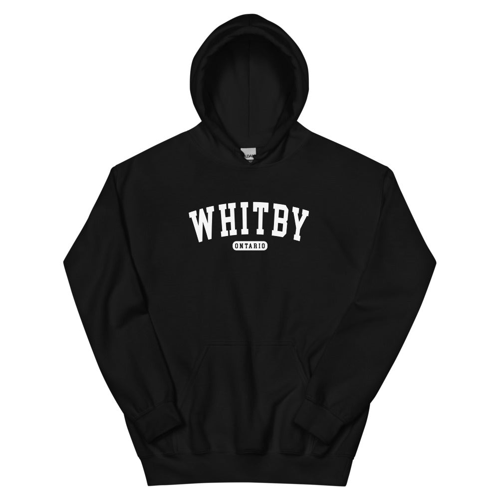 Whitby ON College Hoodie Black Canadian City Apparel