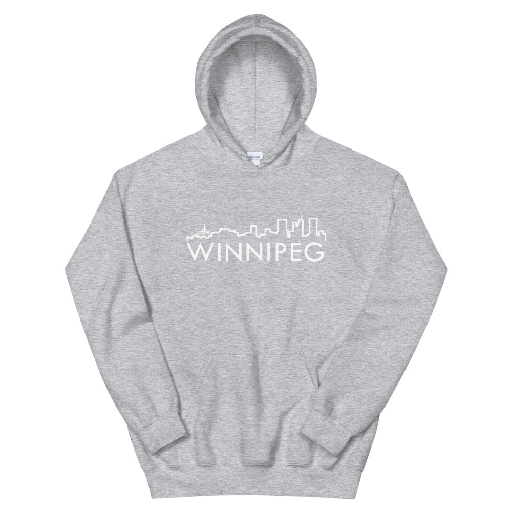 Winnipeg Skyline Hoodie Sport Grey Canadian City Apparel