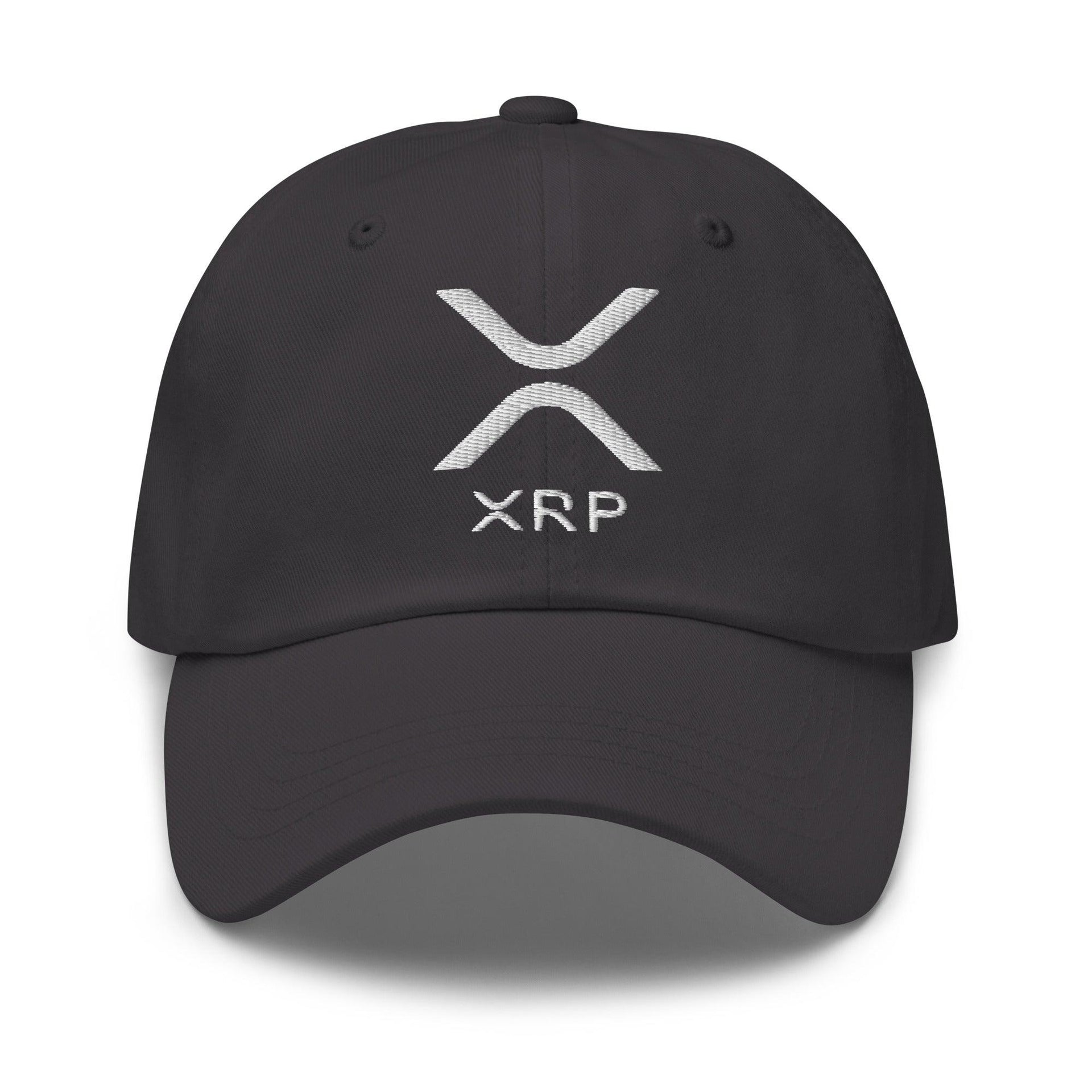 XRP Ripple Embroidered Dad Hat Dark Grey Capital Crowns Crypto Dad Hats