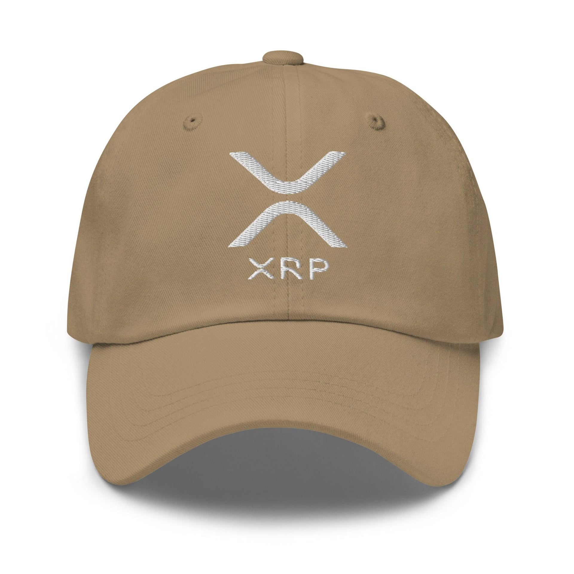 XRP Ripple Embroidered Dad Hat Khaki Capital Crowns Crypto Dad Hats