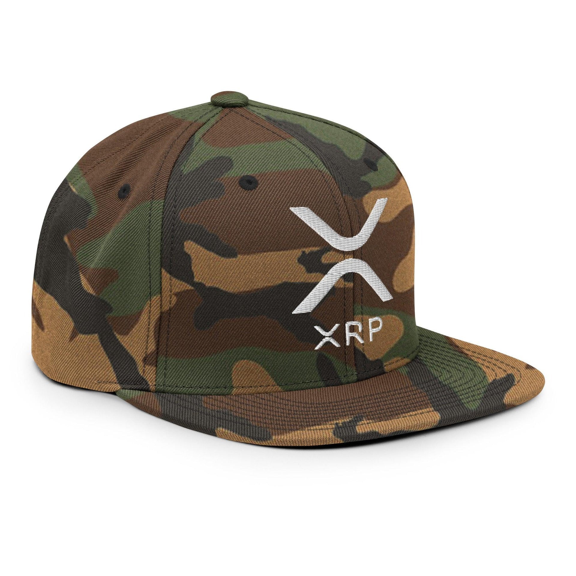 XRP Ripple Embroidered Flat Bill Brim Snapback Hat Capital Crowns Crypto Snapback Hats