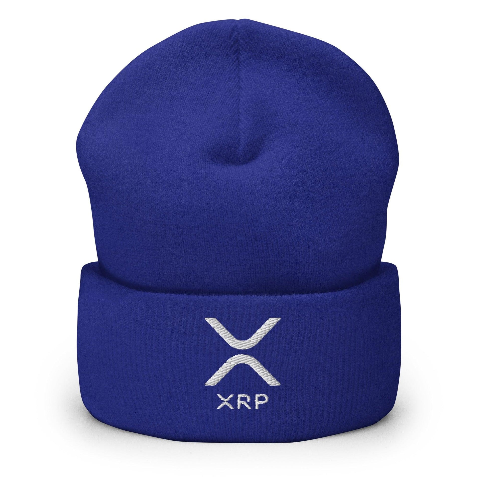 XRP Ripple Embroidered Knit Cuffed Beanie Royal Beanies Capital Crowns Crypto