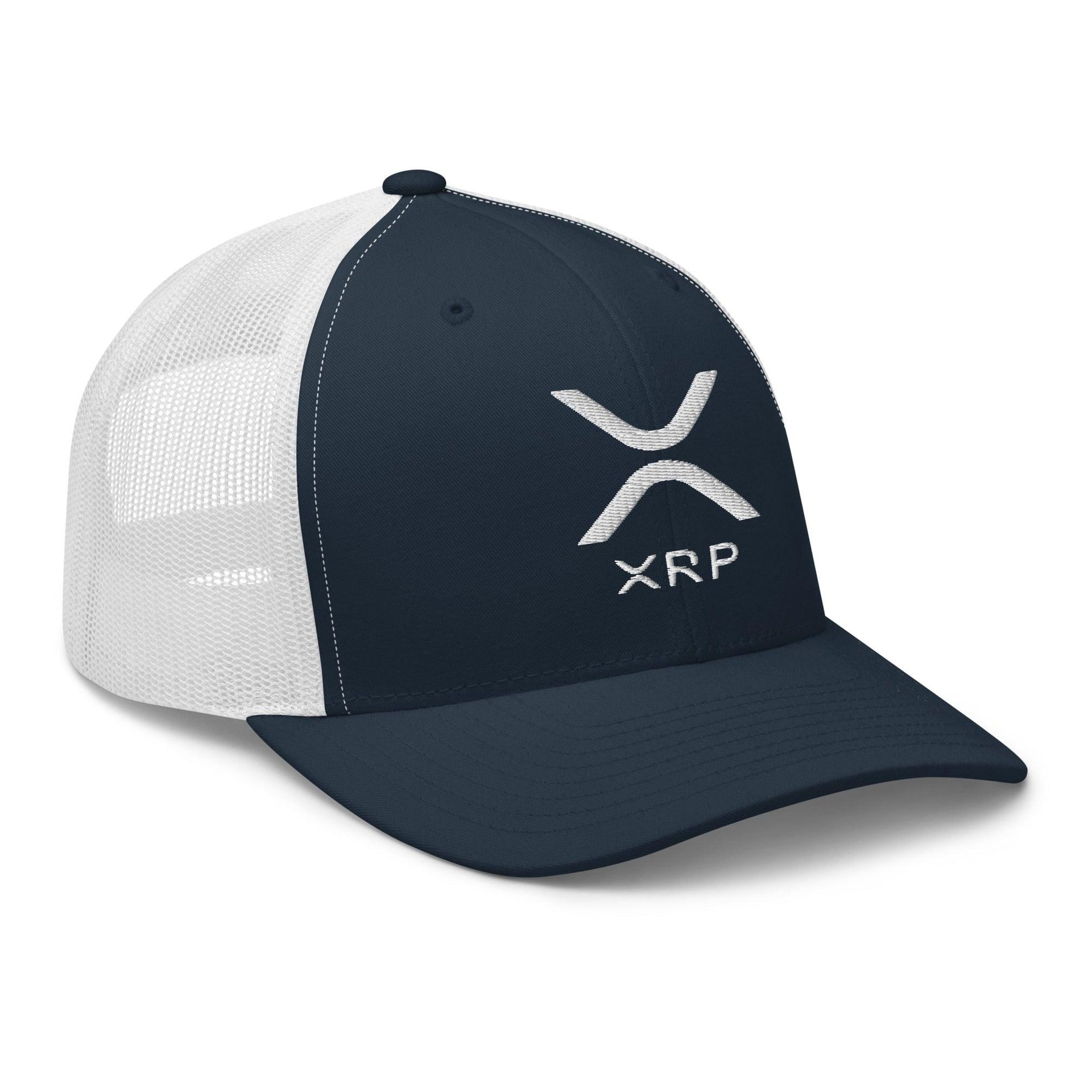 XRP Ripple Embroidered Mesh Trucker Hat Capital Crowns Crypto Trucker Hats