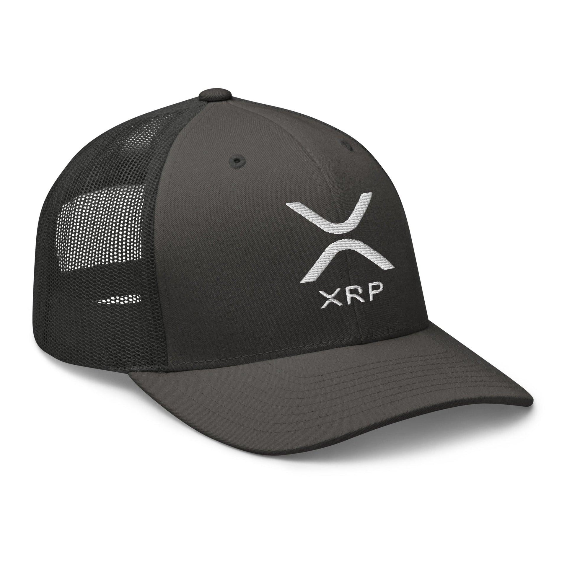XRP Ripple Embroidered Mesh Trucker Hat Capital Crowns Crypto Trucker Hats