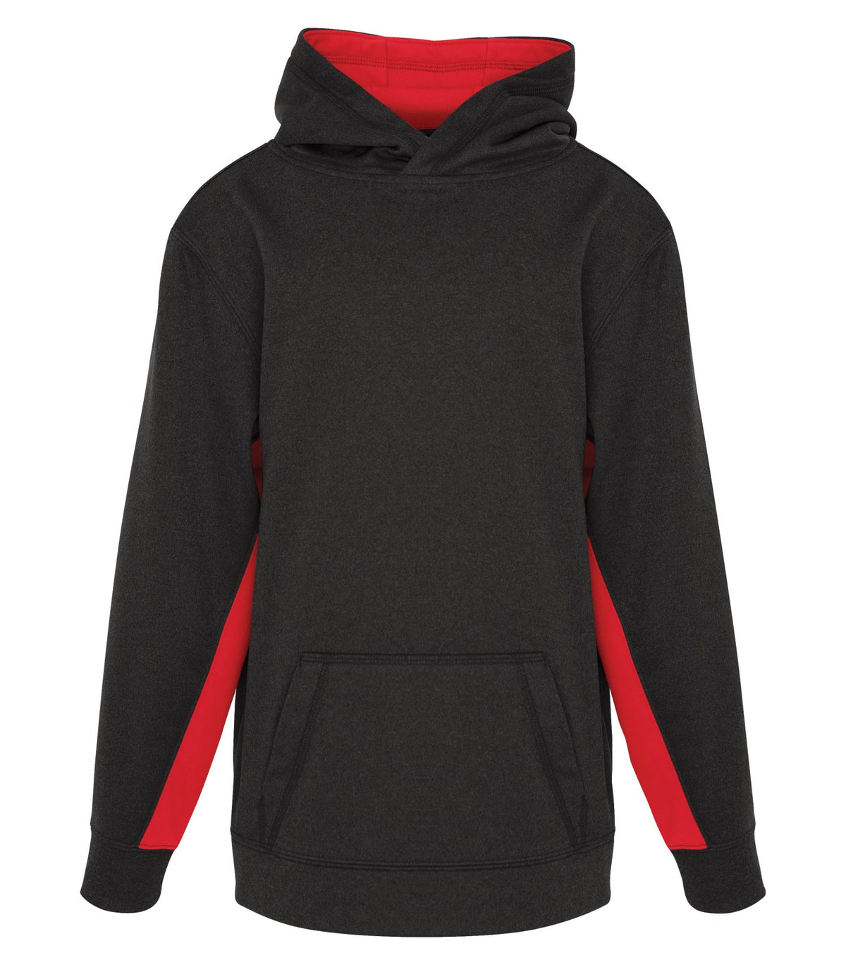 ATC Y2011, Game Day Fleece Colour Block Youth Hoodie, Charcoal/True Red