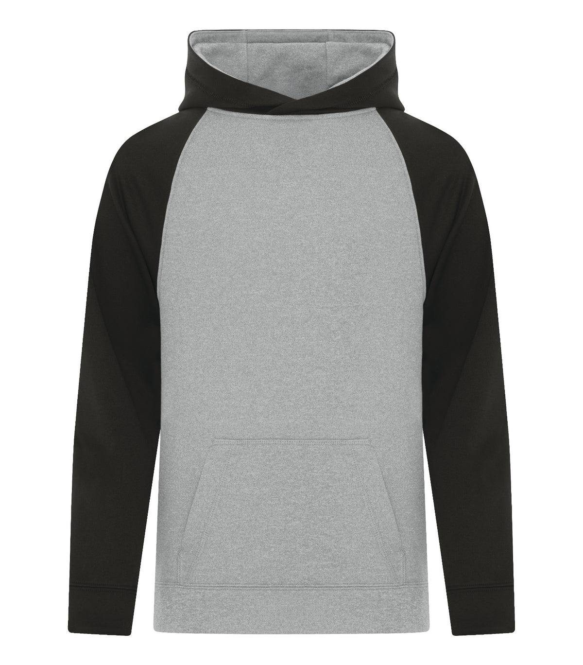 ATC Y2037, Game Day Fleece Two Tone Youth Hoodie, Athletic Grey/Black