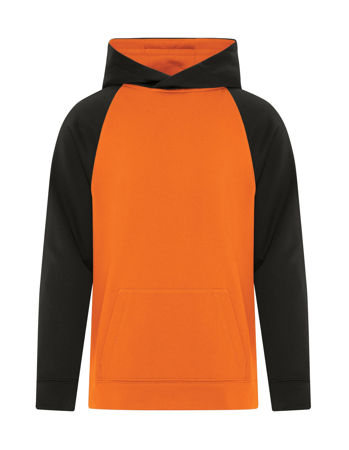 ATC Y2037, Game Day Fleece Two Tone Youth Hoodie, Deep Orange/Black