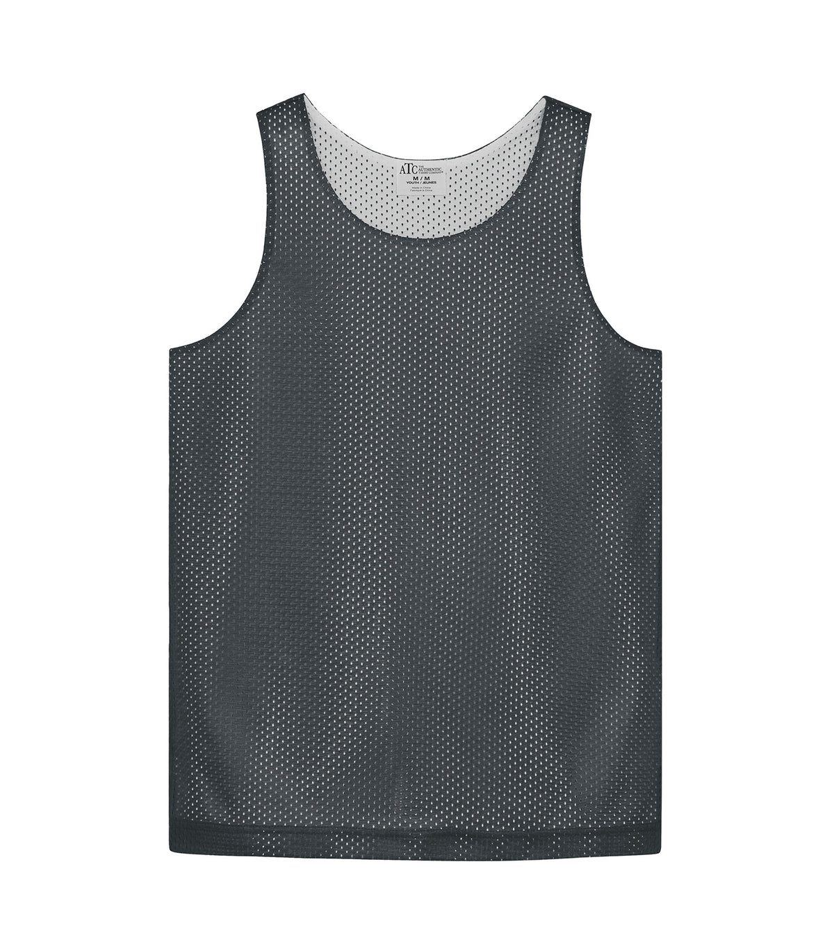 ATC Y3535, Pro Club Reversible Mesh Youth Tank Top, Iron Grey/White