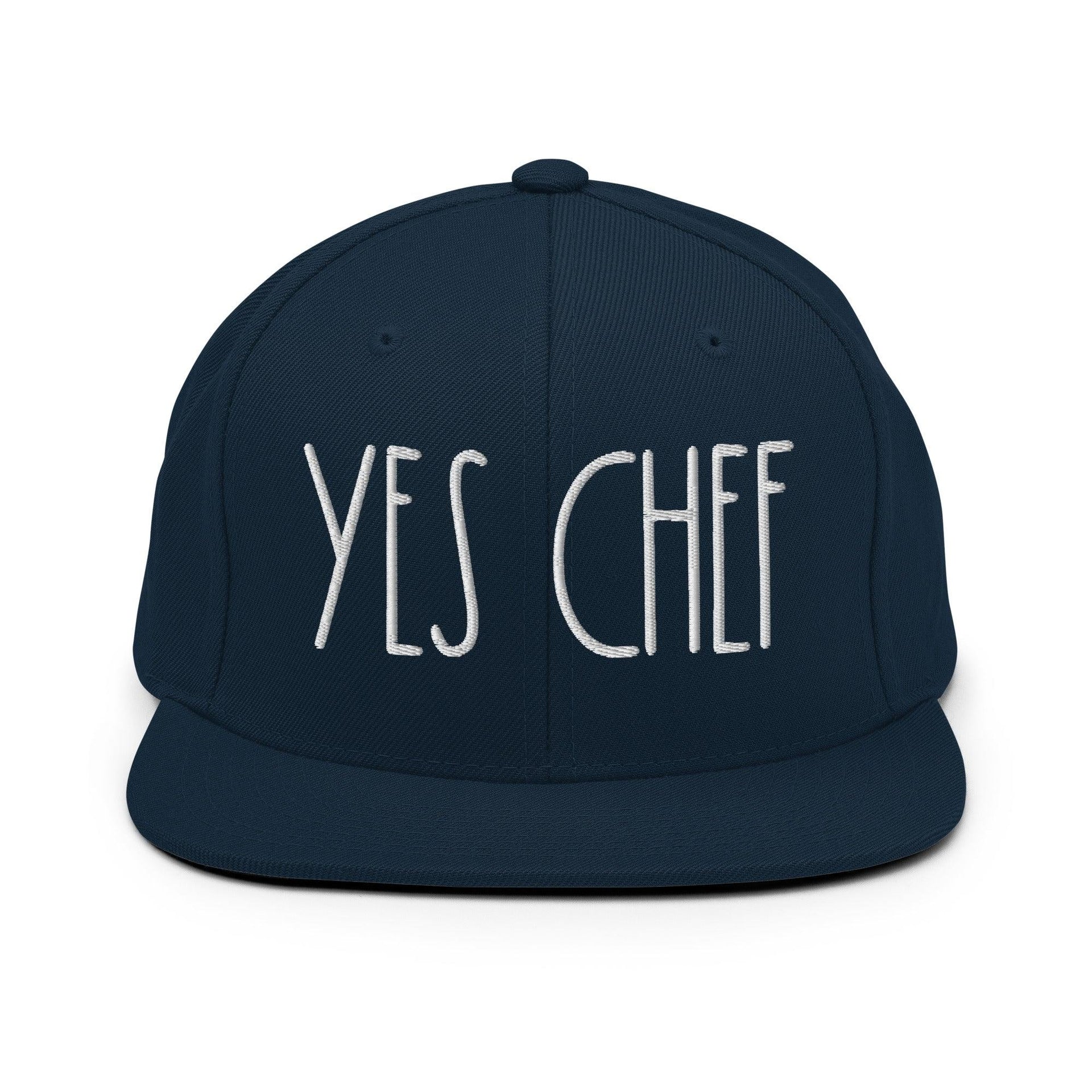 Yes Chef Bill Brim Snapback Hat Dark Navy Capital Crowns Funny Snapback Hats