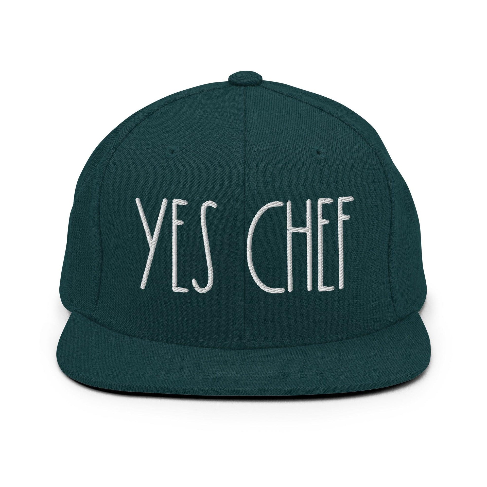 Yes Chef Bill Brim Snapback Hat Spruce Capital Crowns Funny Snapback Hats