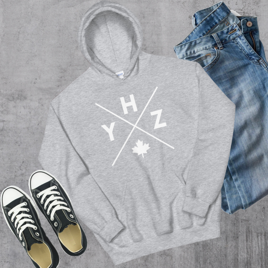 YHZ π Hoodie Sport Grey Canadian City Apparel Halifax