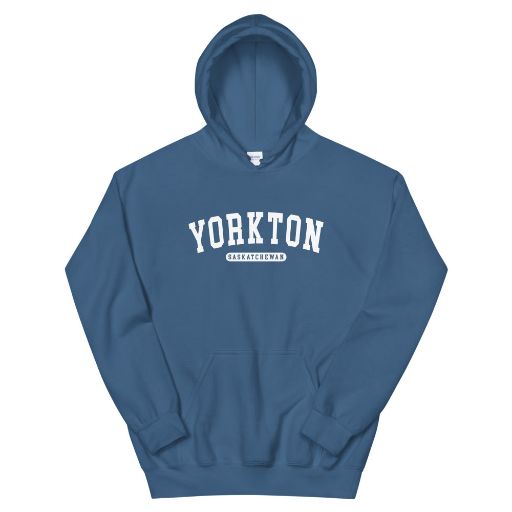 Yorkton ON College Hoodie Indigo Blue Canadian City Apparel