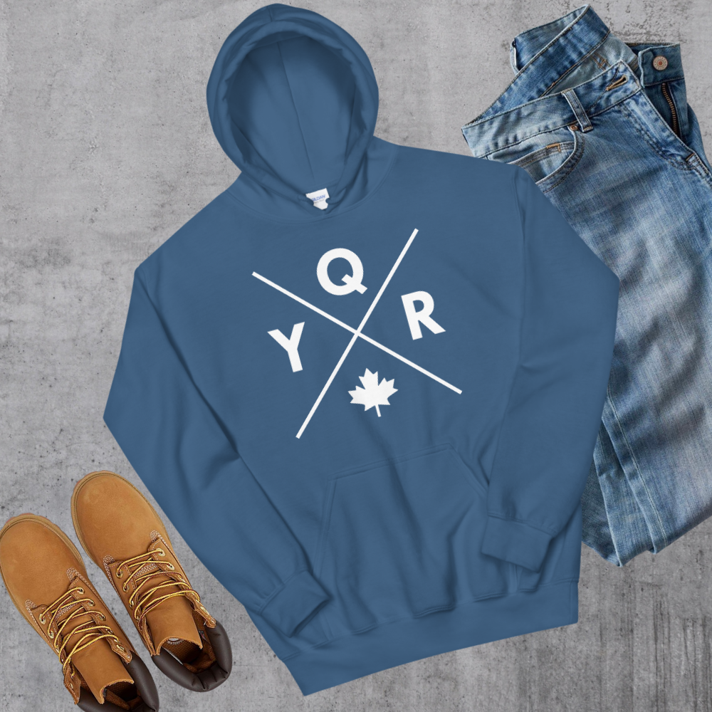 YQR 🍁 Hoodie Indigo Blue Canadian City Apparel regina