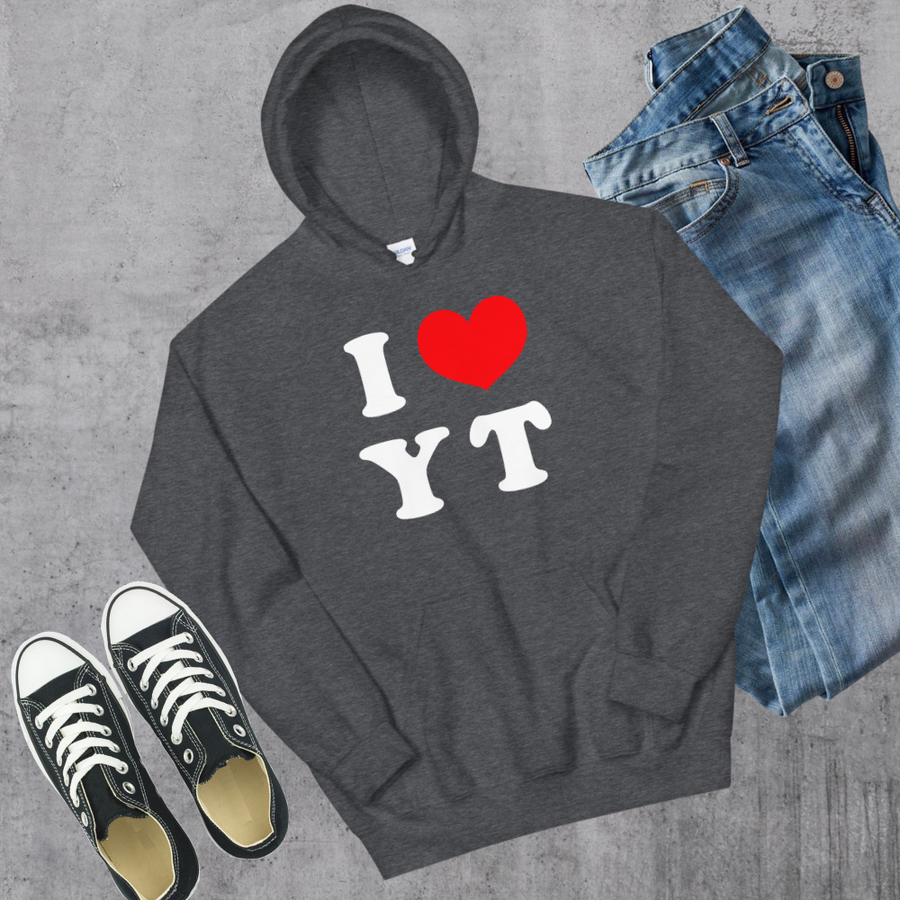 I ❤️ YT Hoodie Dark Heather Canadian City Apparel