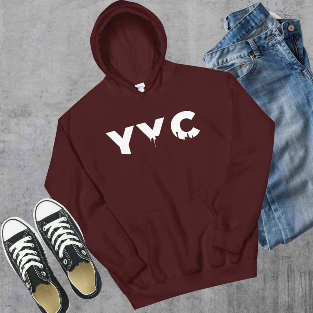 YYC Hoodie Maroon Alberta calgary Canadian City Apparel