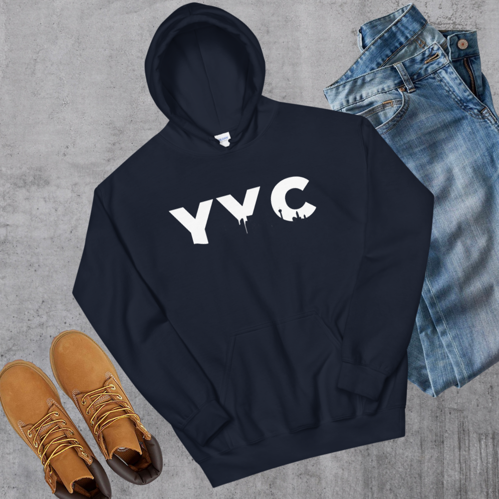 YYC Hoodie Navy Alberta calgary Canadian City Apparel