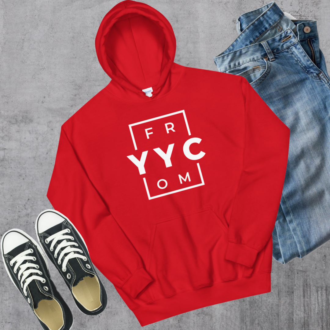 From YYC Hoodie Red Alberta calgary Canadian City Apparel Toronto