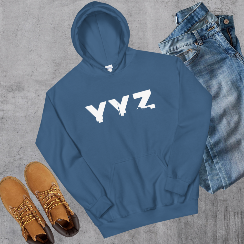 YYZ Hoodie Indigo Blue Canadian City Apparel Toronto