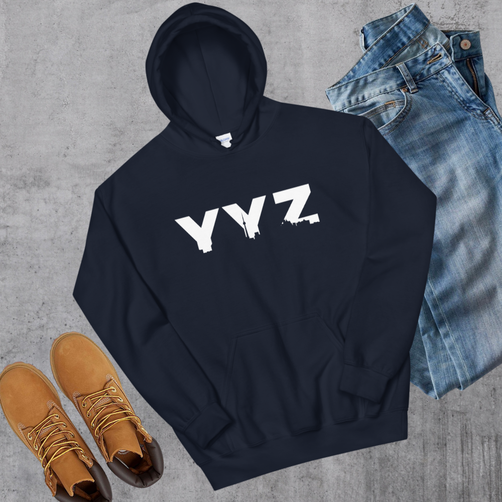 YYZ Hoodie Navy Canadian City Apparel Toronto