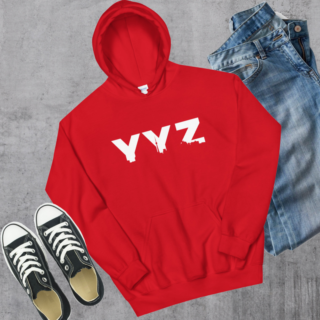 YYZ Hoodie Red Canadian City Apparel Toronto