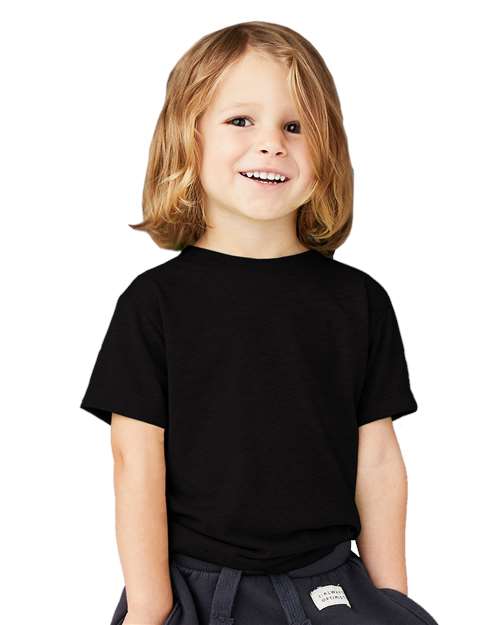 BELLA + CANVAS 3413T, Toddler Triblend Tee, Solid Black Triblend