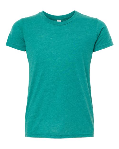 BELLA + CANVAS 3413Y, Youth Triblend Tee, Teal Triblend