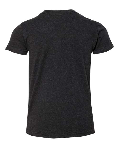 BELLA + CANVAS 3001YCVC, Youth Cvc Jersey Tee, Black Heather
