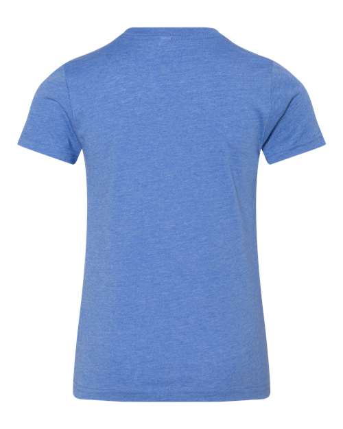 BELLA + CANVAS 3001YCVC, Youth Cvc Jersey Tee, Heather Columbia Blue
