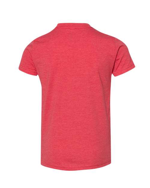 BELLA + CANVAS 3001YCVC, Youth Cvc Jersey Tee, Heather Red