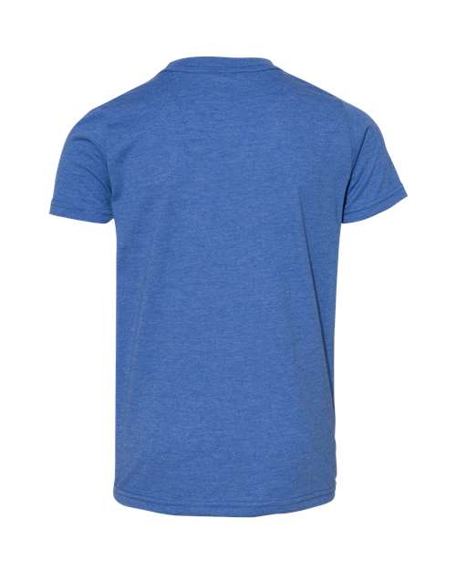 BELLA + CANVAS 3001YCVC, Youth Cvc Jersey Tee, Heather True Royal