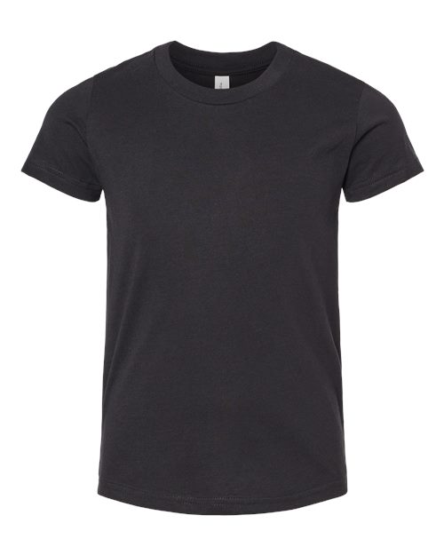 BELLA + CANVAS 3001YCVC, Youth Cvc Jersey Tee, Solid Black Blend